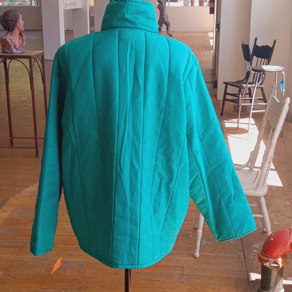 Teal vintage quilted jacket - Picture 2 of 7